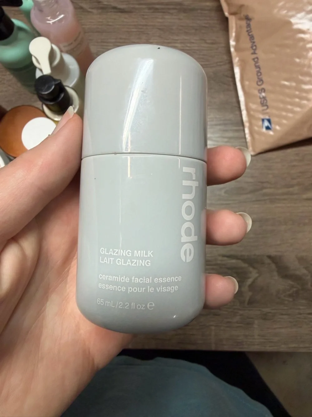 RHODE Glazing Milk Ceramide Facial Essence - Pale Gray Bottle